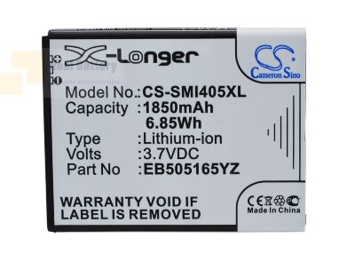 Аккумулятор CS-SMI405XL для Samsung Aegis 3,7V 1850Ah Li-ion