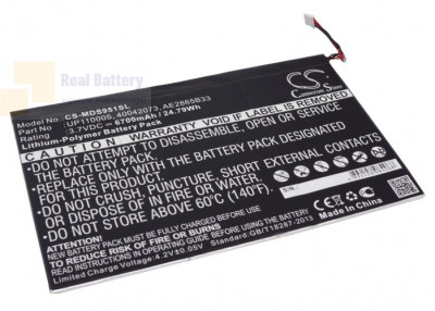 Аккумулятор CS-MDS951SL для Medion LifeTab P9516 3,7V 6700Ah Li-Polymer