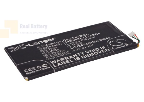 Аккумулятор CS-ZTV720SL для ZTE V72 3,7V 3400Ah Li-Polymer