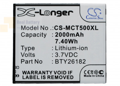 Аккумулятор CS-MCT500XL для Mobistel Cynus T5 3,7V 2000Ah Li-ion