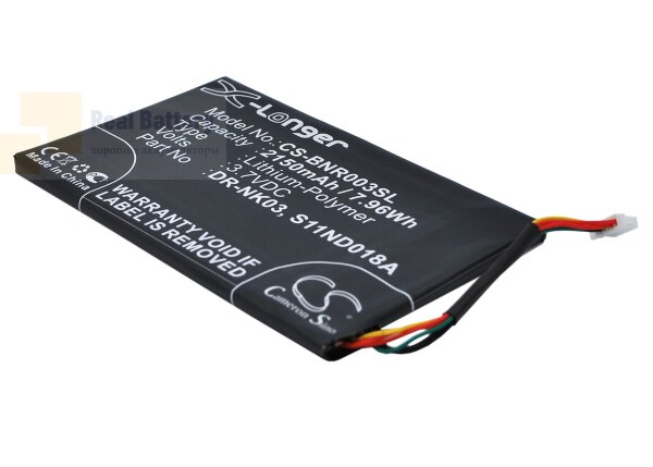 Аккумулятор CS-BNR003SL для Barnes & Noble BNRV300 3,7V 2150Ah Li-Polymer