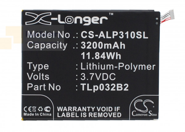 Аккумулятор CS-ALP310SL для Alcatel One Touch Pixi 3 8.0 3G 3,7V 3200Ah Li-Polymer
