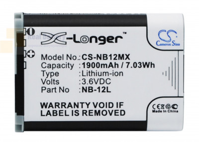 Аккумулятор CS-NB12MX для Canon LEGRIA Mini X 3,6V 1900Ah Li-ion