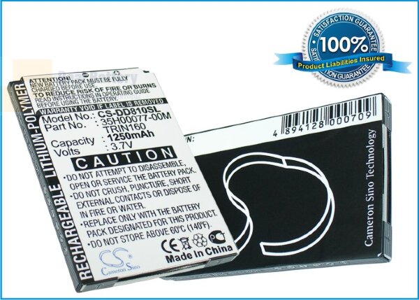Аккумулятор CS-DD810SL для Audiovox PPC6800 3,7V 1250Ah Li-Polymer