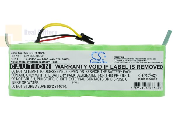 Аккумулятор CS-ECR120VX для Haier SWR-T320 14,4V 2000mAh Ni-MH