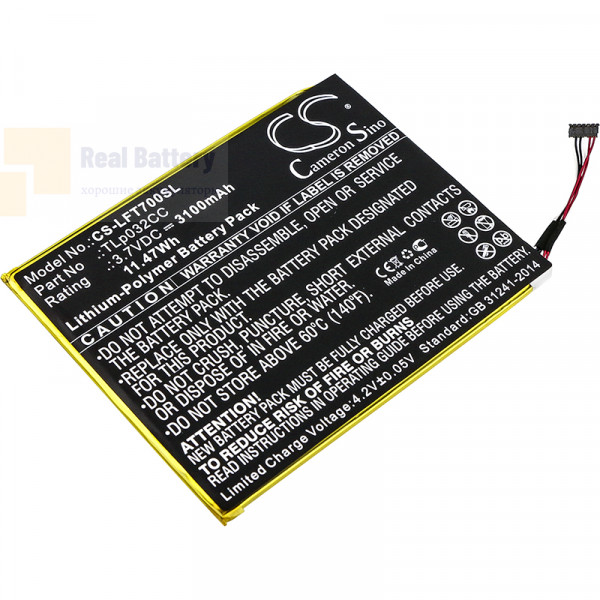 Аккумулятор CS-LFT700SL для Alcatel 9005X 3,7V 3100Ah Li-Polymer