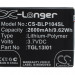 Аккумулятор CS-BLP104SL для MAXON MX X3 3,7V 2600Ah Li-Polymer