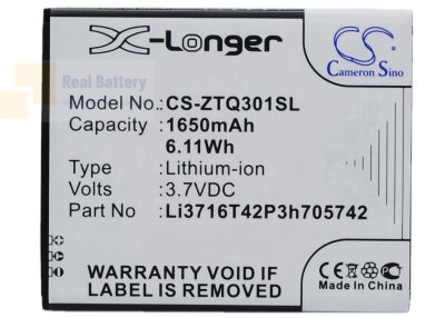 Аккумулятор CS-ZTQ301SL для A+World CG503 3,7V 1650Ah Li-ion