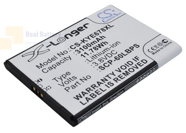 Аккумулятор CS-KYE678XL для Kyocera Brigadier 3,8V 3100Ah Li-ion