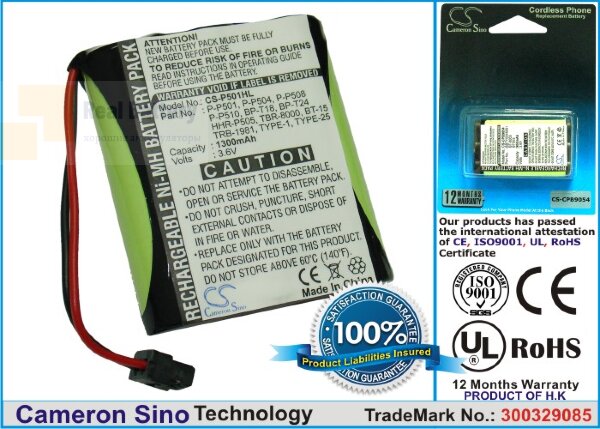 Аккумулятор CS-P501HL для COBRA 213021-N-001 3,6V 1300Ah Ni-MH