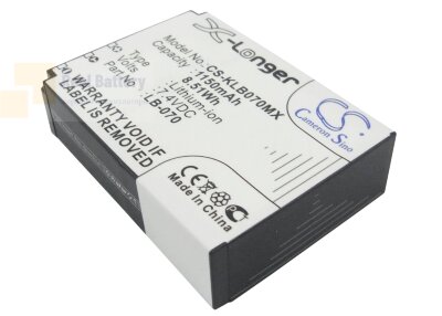 Аккумулятор CS-KLB070MX для Kodak Pixpro AZ651 7,4V 1150Ah Li-ion