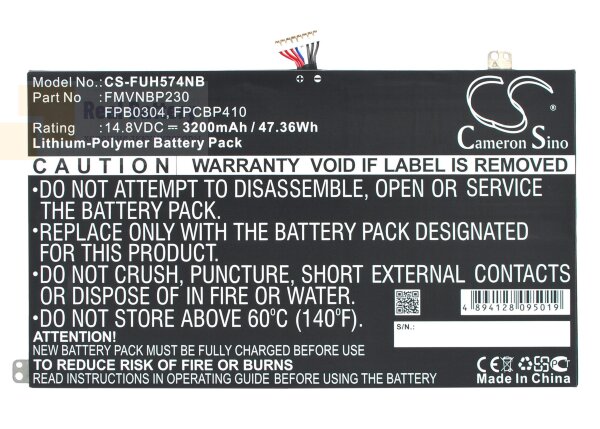 Аккумулятор CS-FUH574NB для Fujitsu Lifebook UH574 14,8V 3200mAh Li-Polymer