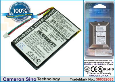 Аккумулятор CS-IQN160SL для Garmin Nuvi 1690 3,7V 1250Ah Li-Polymer