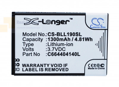 Аккумулятор CS-BLL190SL для BLU L190a 3,7V 1300Ah Li-ion