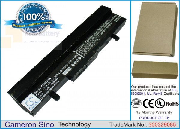 Аккумулятор CS-AUL32DB для Asus Eee PC 1001HA 10,8V 6600Ah Li-ion