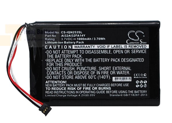 Аккумулятор CS-IQN253SL для Garmin 010-01187-01 3,7V 1000Ah Li-ion